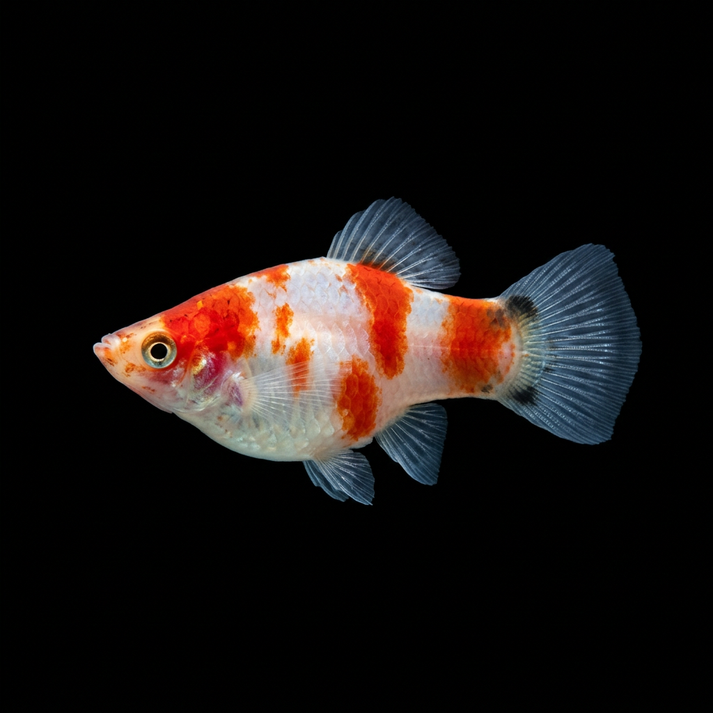 Calico/Koi platy on pure black