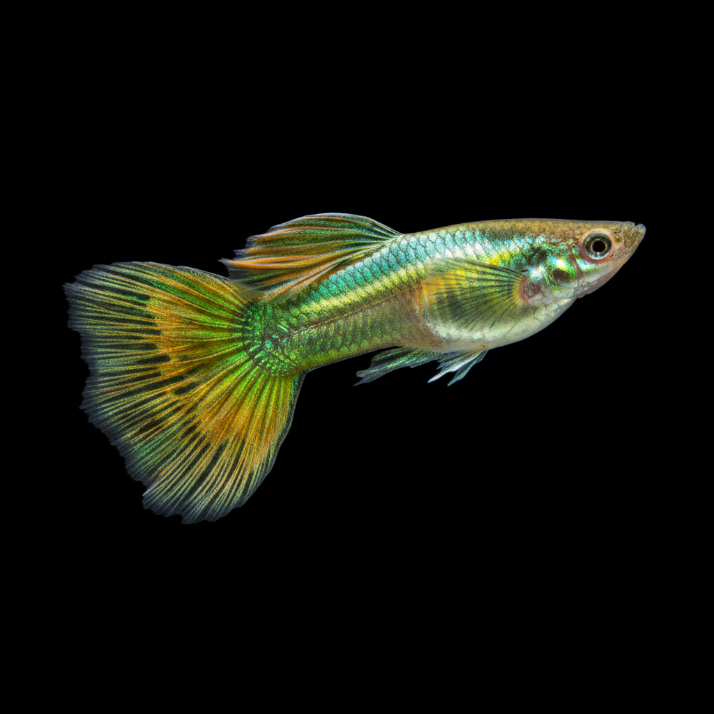 Fancy Guppy - Green and gold metallic swordtail