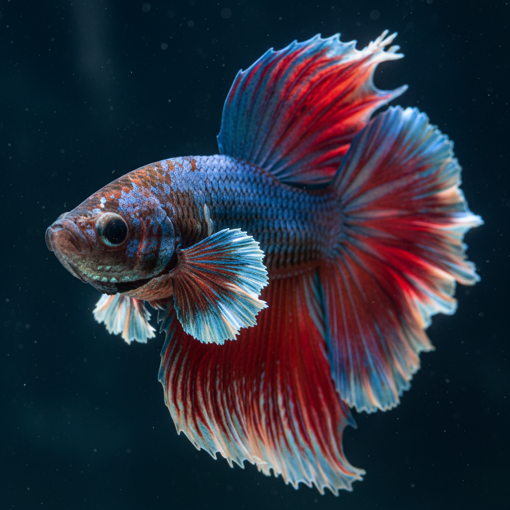 Betta Fish - Close-up face and body macro shot