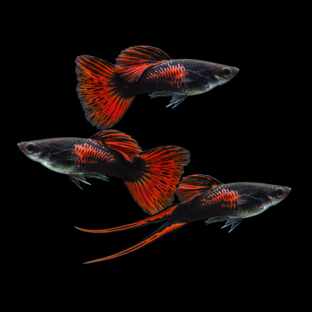 Fancy Guppy - Red and black Moscow pattern swordtails