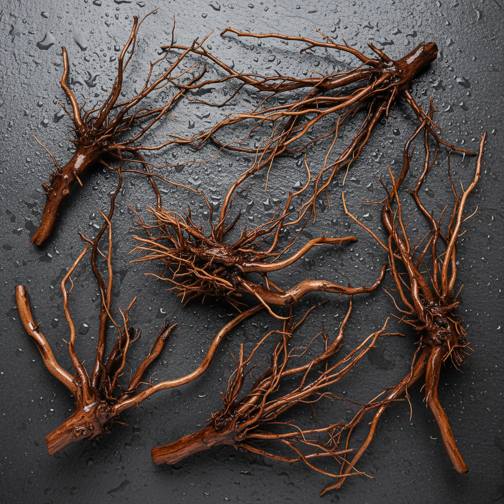 Spiderwood - Overhead flat lay multiple tendrils