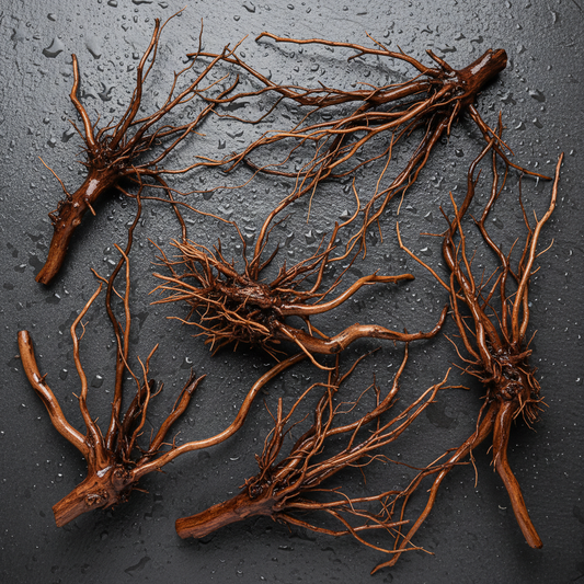 Spiderwood - Overhead flat lay multiple tendrils