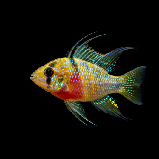 German Blue Ram - Dramatic side lighting black background